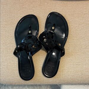 Tory Burch Glossy Black Sandals